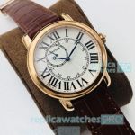 EG Factory Ronde De Cartier Rose Gold Replica Watch 40MM White Dial